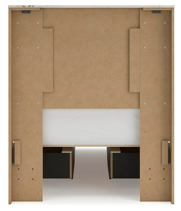 Lawroy Twin Panel Bed with Storage, Dresser and Mirror