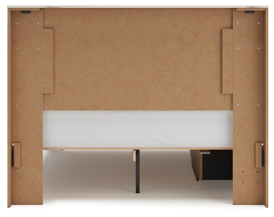 Lawroy Queen Panel Bed with Storage, Dresser, Mirror, Chest and Nightstand