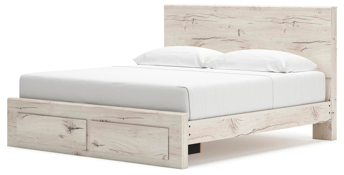 Lawroy King Panel Storage Bed, Dresser, Mirror, Chest and Nightstand