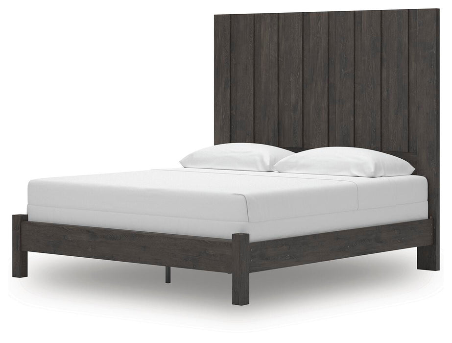 Fraluna King Panel Bed, Dresser, Mirror, Chest and Nightstand