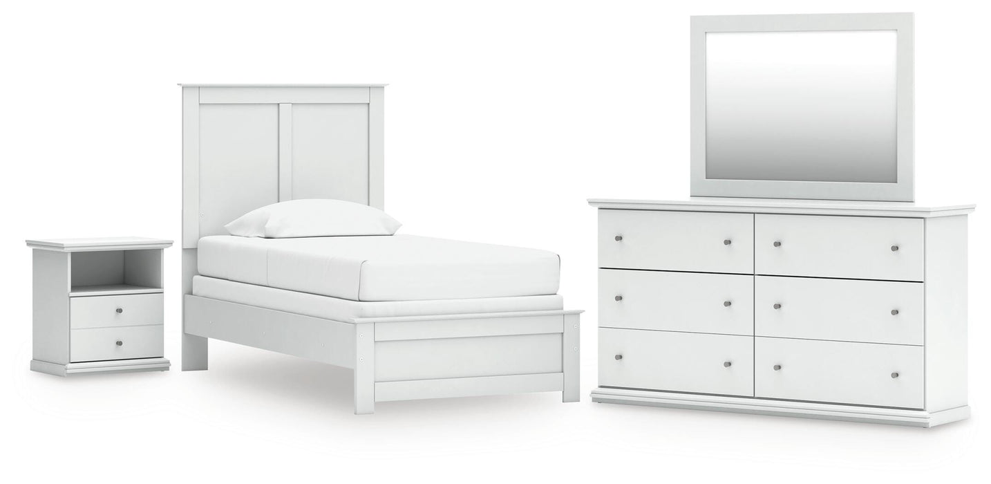 Bostwick Shoals Twin Panel Bed, Dresser, Mirror and Nightstand