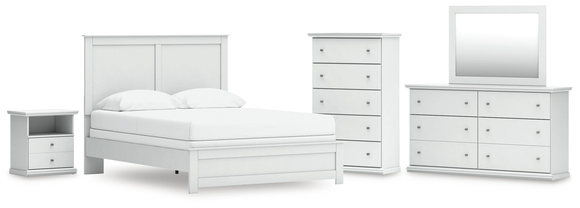 Bostwick Shoals Queen Panel Bed, Dresser, Mirror, Chest and Nightstand