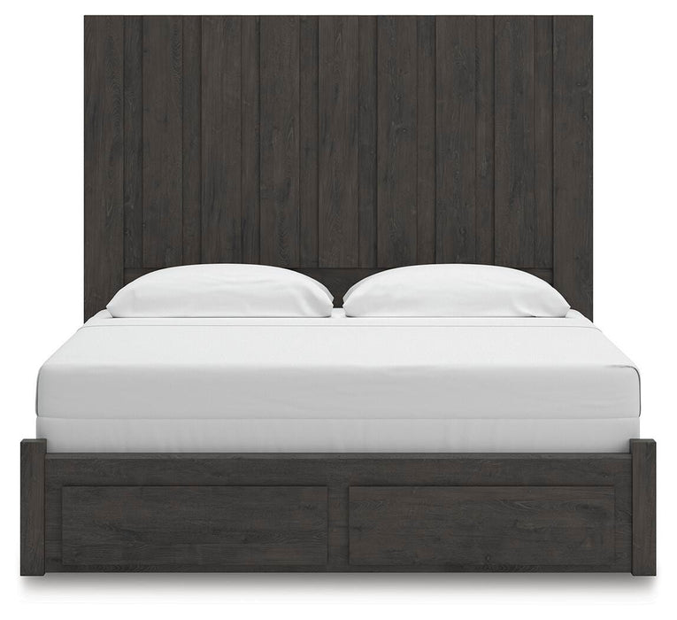Fraluna King Panel Storage Bed, Dresser and Mirror