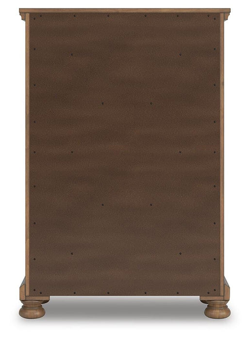 Feddinger California King Storage Sleigh Bed with Mirrored Dresser, Chest and Nightstand