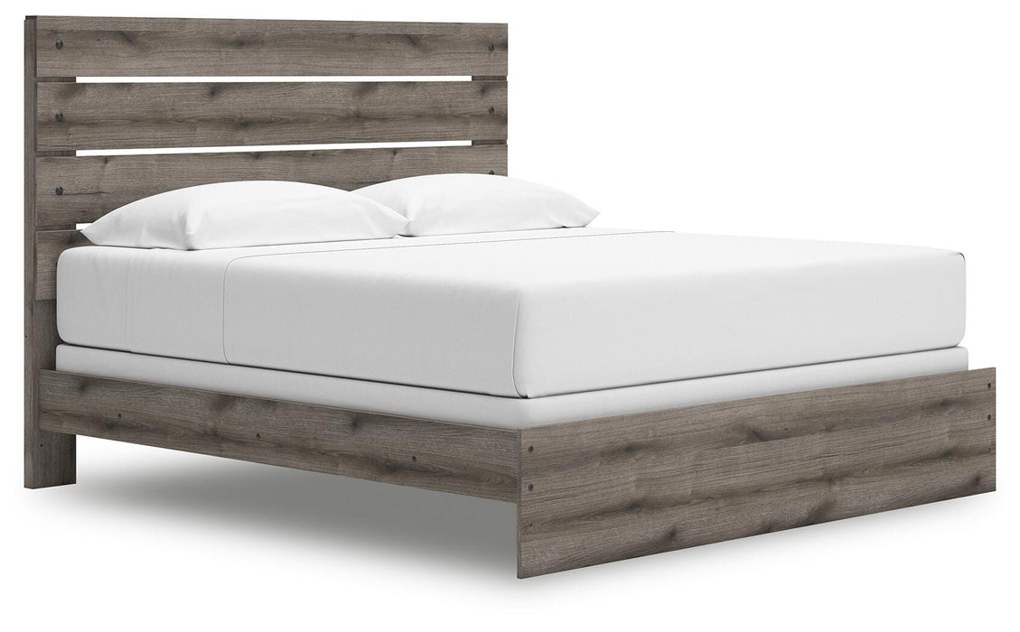 Graystorm King Panel Bed, Dresser, Mirror, Chest and Nightstand