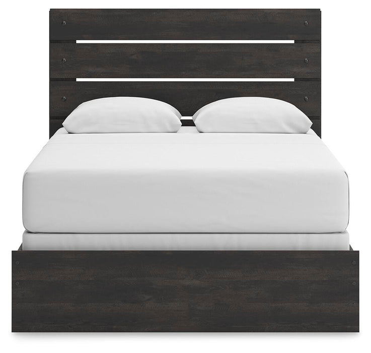 Hollivern Queen Panel Bed, Dresser, Mirror, Chest and Nightstand