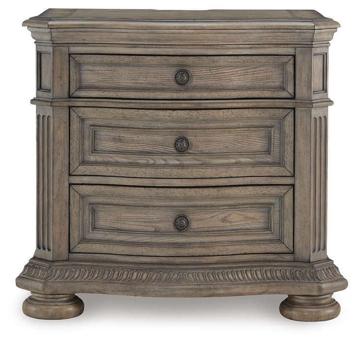 Ardenfield King Upholstered Sleigh Bed, Dresser, Mirror, Chest and Nightstand