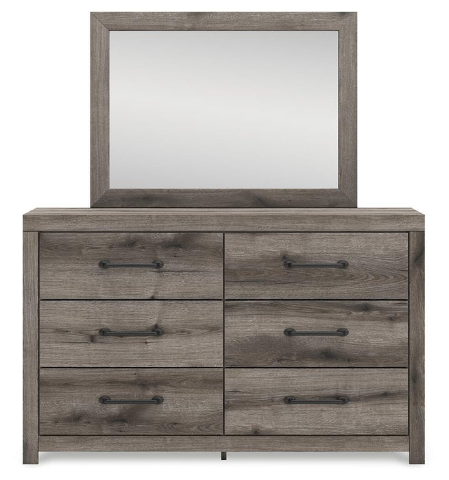 Graystorm Queen Panel Bed, Dresser, Mirror, Chest and Nightstand