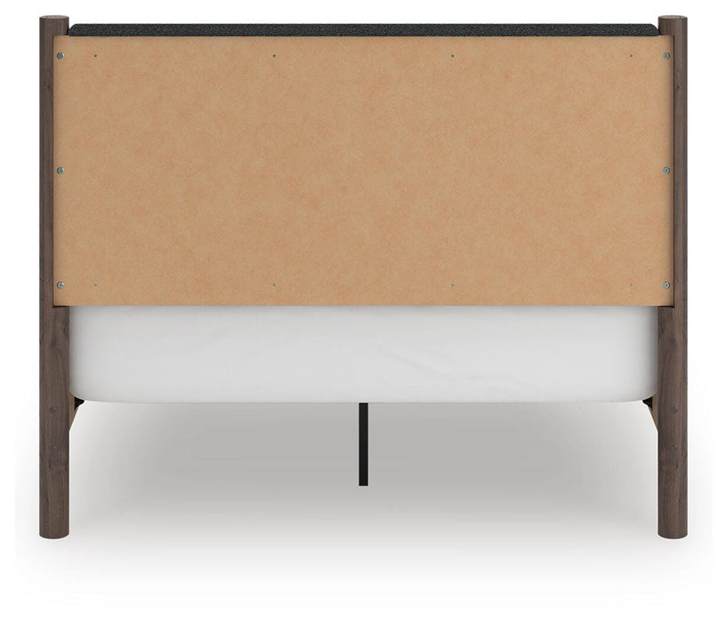 Pamytta Queen Upholstered Panel Bed, Dresser, Mirror, Chest and Nightstand