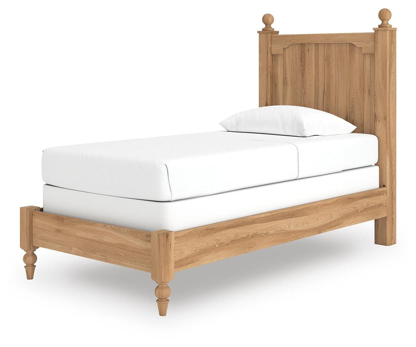 Aleaport Twin Panel Bed with Mirrored Dresser