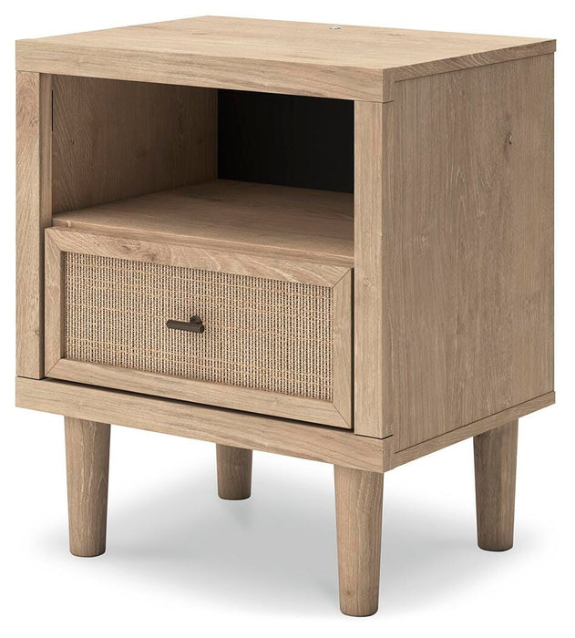Cielden Queen Upholstered Bed with Roll Slats, Dresser, Mirror, Chest and Nightstand