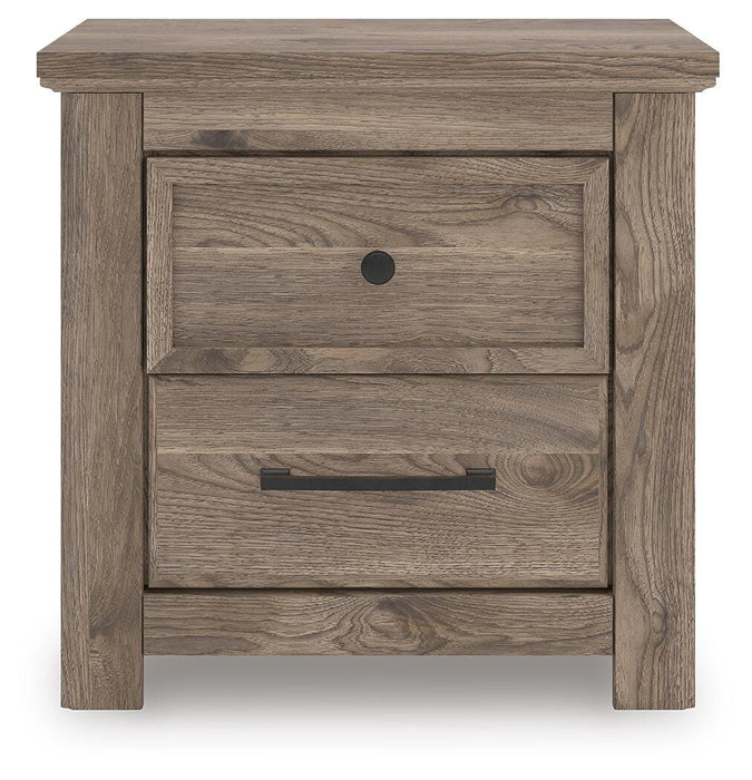 Rusticott Queen Poster Bed with Mirrored Dresser and Nightstand