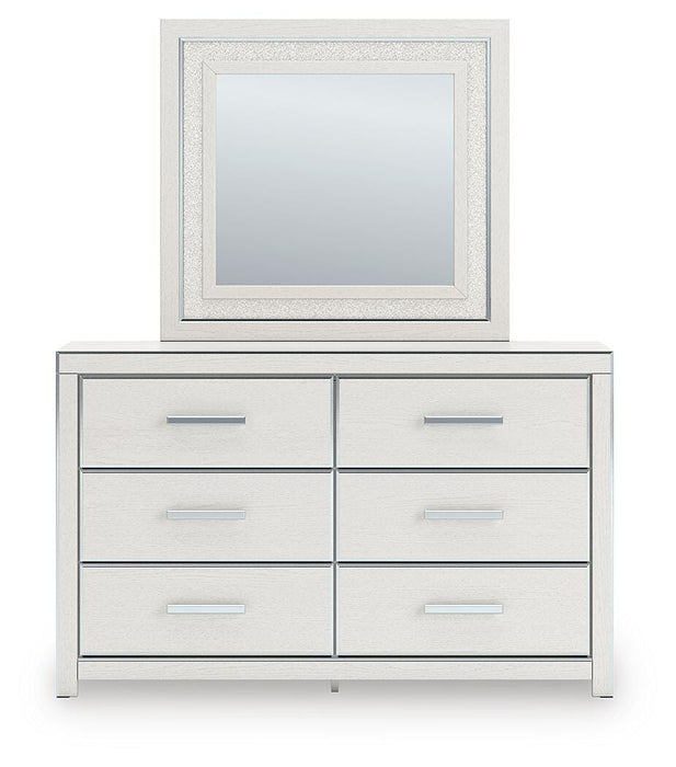 Zuraleus California King Upholstered Bed, Dresser, Mirror and Nightstand