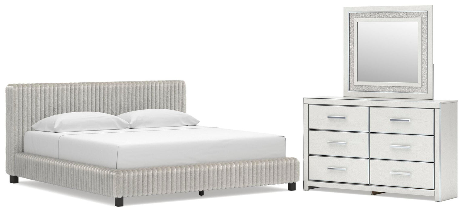 Zuraleus King Upholstered Bed, Dresser and Mirror