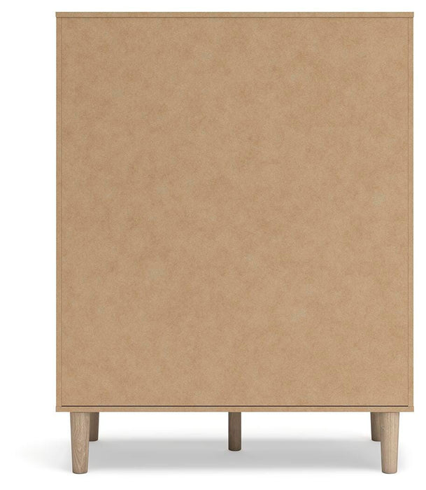 Cielden Full Upholstered Bed with Roll Slats, Dresser, Mirror, Chest and Nightstand