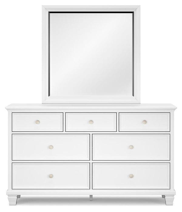 Fortman King Panel Storage Bed with Mirrored Dresser and Nightstand