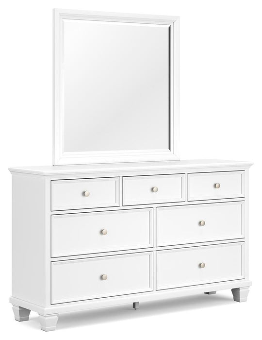 Fortman California King Panel Storage Bed, Dresser, Mirror and Nightstand