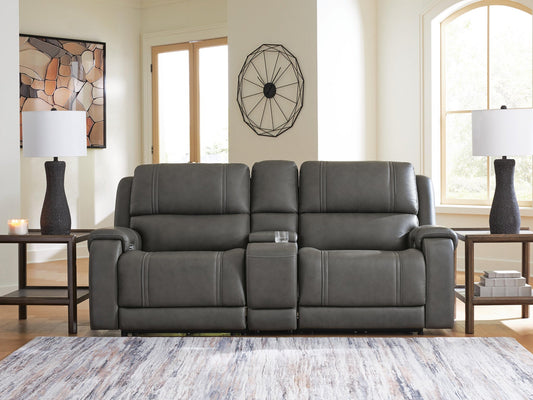 5Z - Pittson 3-Piece Power Reclining Sectional Loveseat with Console