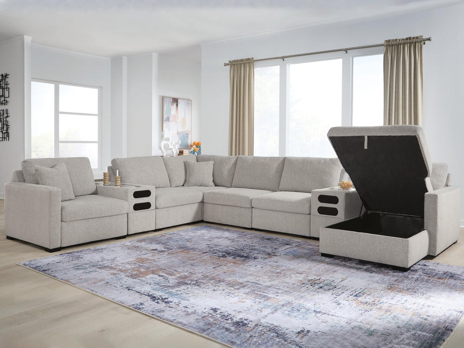 ModMax Luxe 8-Piece Sectional with Storage Chaise and Audio Consoles