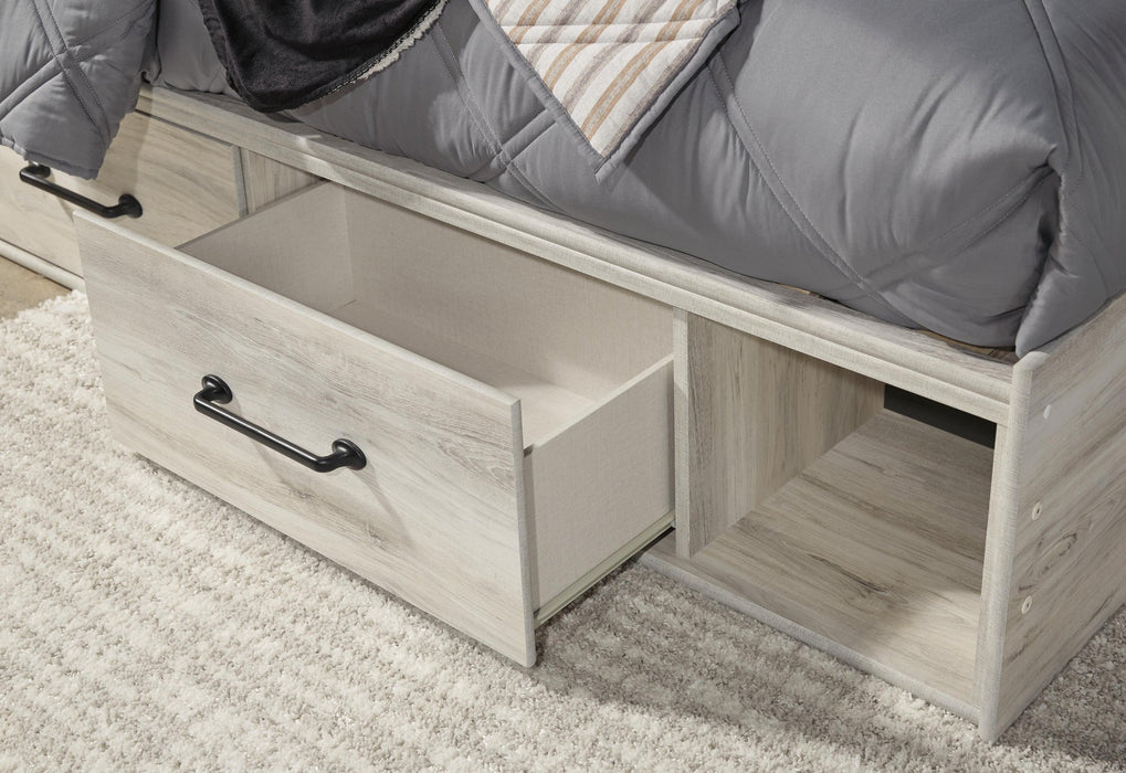 Cambeck Twin Panel Bed with 4 Storage Drawers with Mirrored Dresser