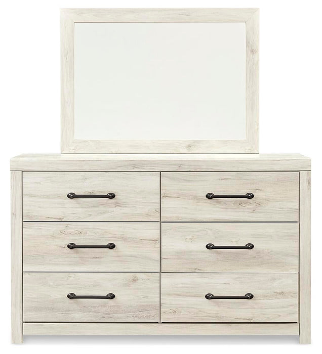 Cambeck Twin Panel Bed with Mirrored Dresser