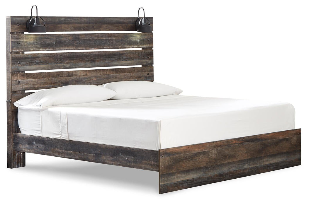 Drystan King Panel Bed, Dresser, Mirror, Chest and Nightstand