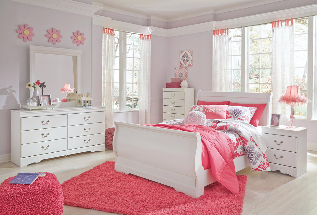 Anarasia Full Sleigh Bed, Dresser, Mirror, Chest and Nightstand