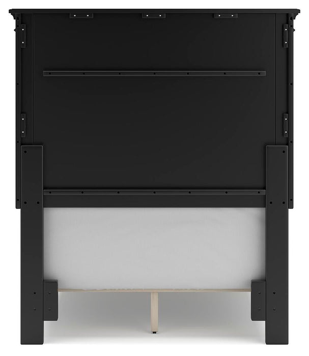 Lanolee Twin Panel Bed with Mirrored Dresser and Nightstand