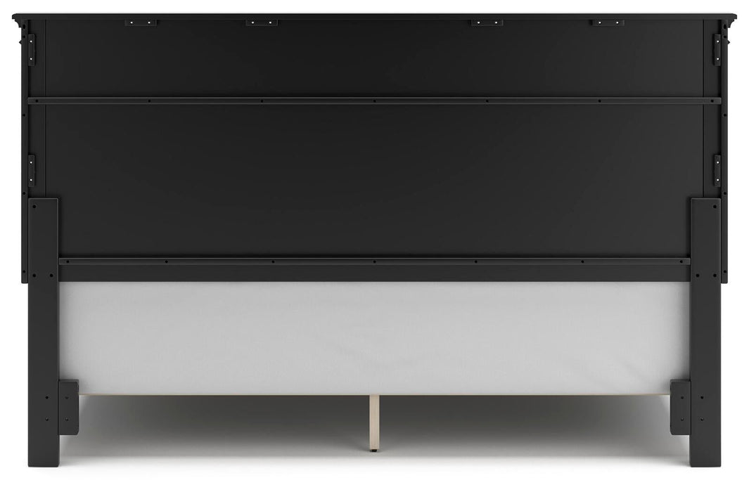 Lanolee King Panel Bed with Mirrored Dresser