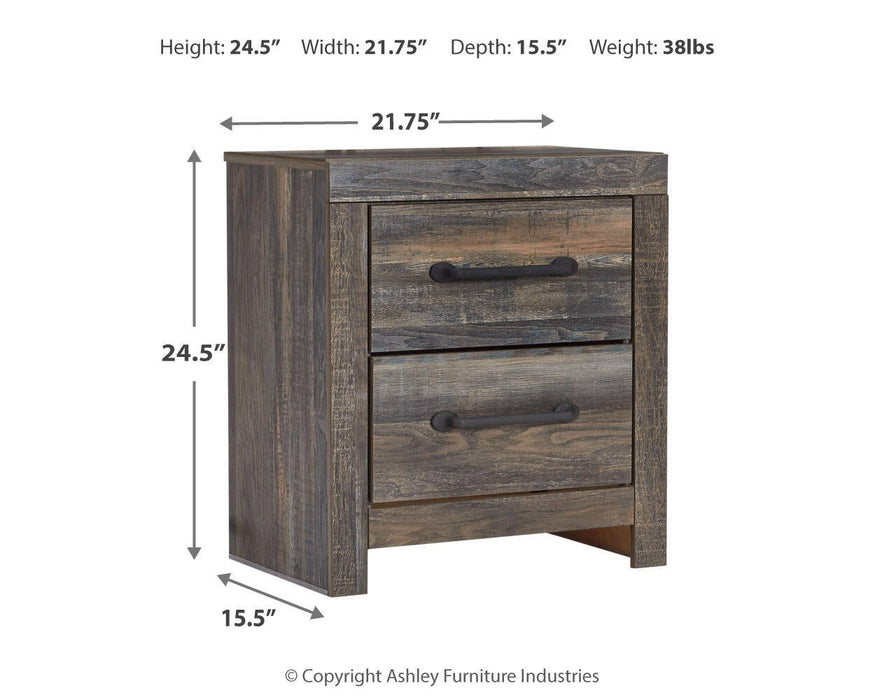 Drystan King Panel Headboard Bed with Mirrored Dresser, Chest and Nightstand