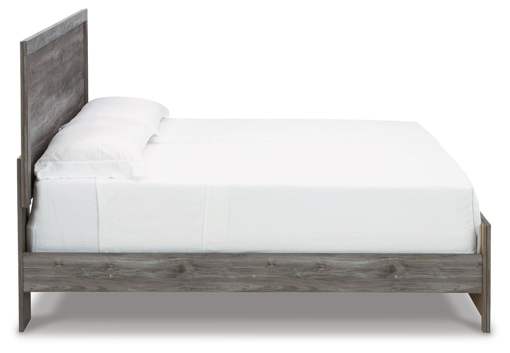 Bronyan King Panel Bed with Mirrored Dresser