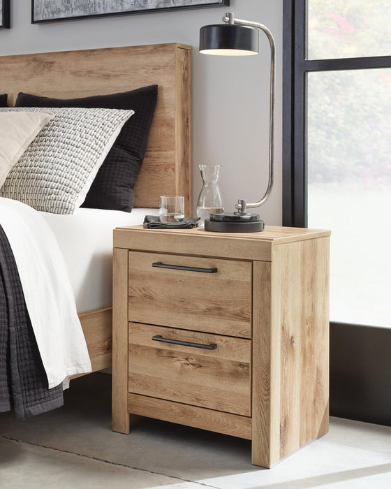 Hyanna Queen Panel Storage Bed with 2 Under Bed Storage Drawer, Dresser, Mirror, Chest and Nightstand
