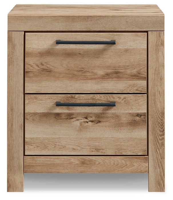 Hyanna Queen Panel Bed with 2 Side Storage, Dresser, Mirror, Chest and Nightstand