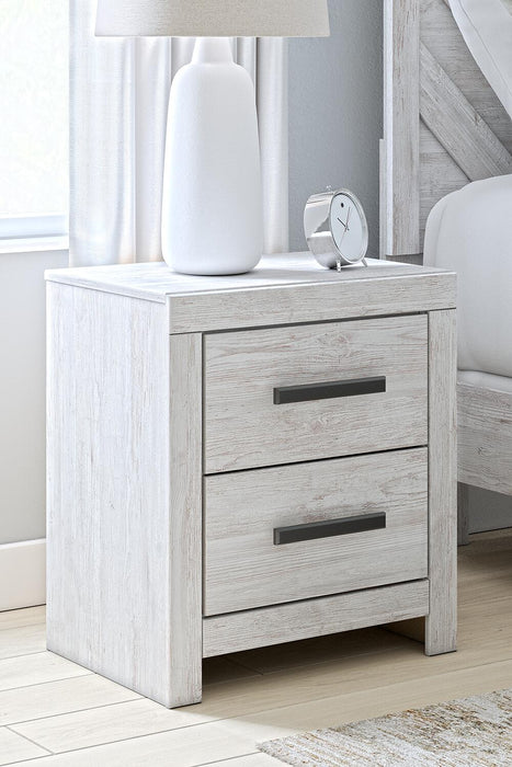 Cayboni Full Panel Bed with Mirrored Dresser and Nightstand
