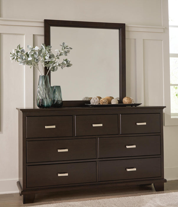 Covetown Queen Panel Bed, Dresser, Mirror, Chest and Nightstand