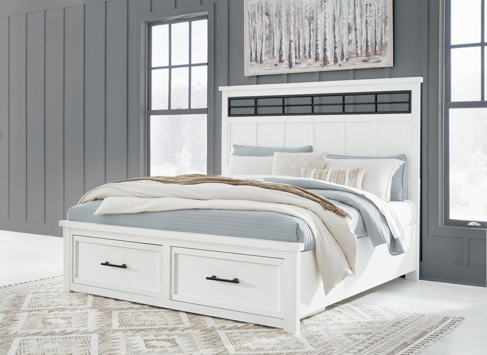Ashbryn King Panel Storage Bed, Dresser and Mirror