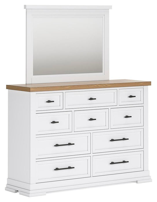 Ashbryn Queen Panel Storage Bed, Dresser, Mirror and Nightstand