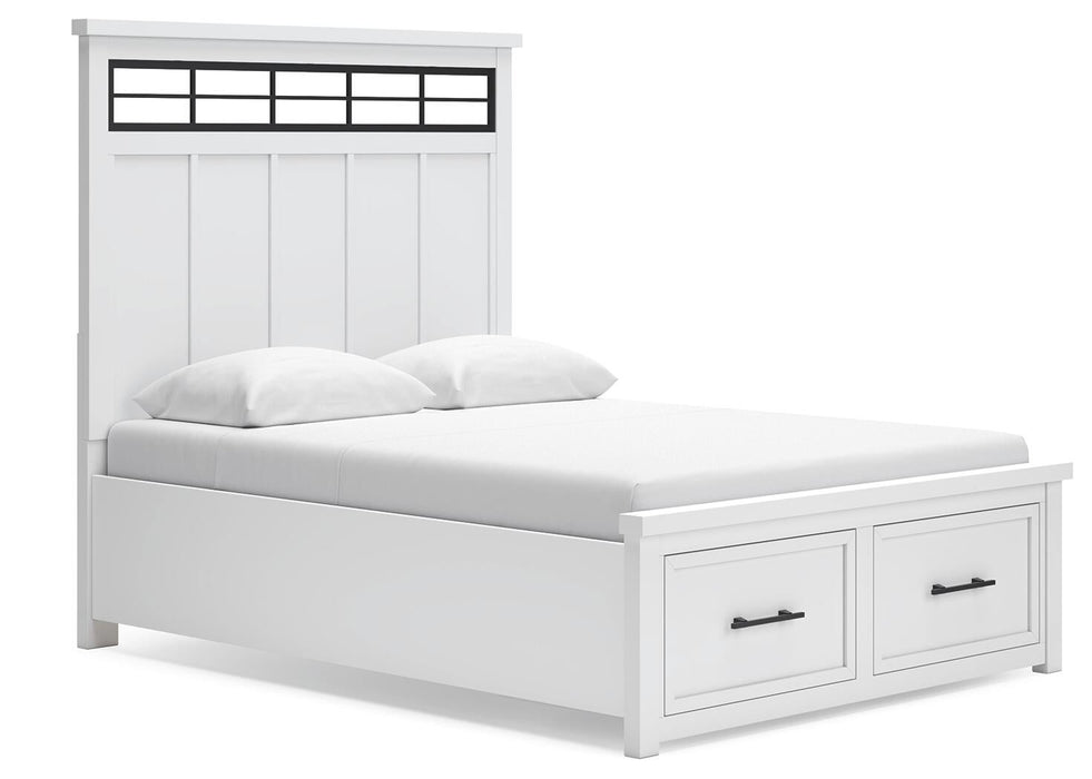 Ashbryn Queen Panel Storage Bed, Dresser and Mirror