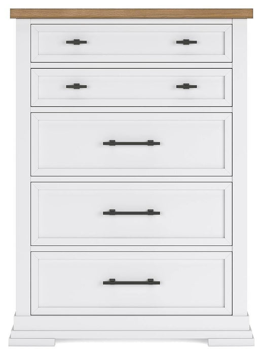 Ashbryn Queen Panel Storage Bed, Dresser, Mirror, Chest and Nightstand