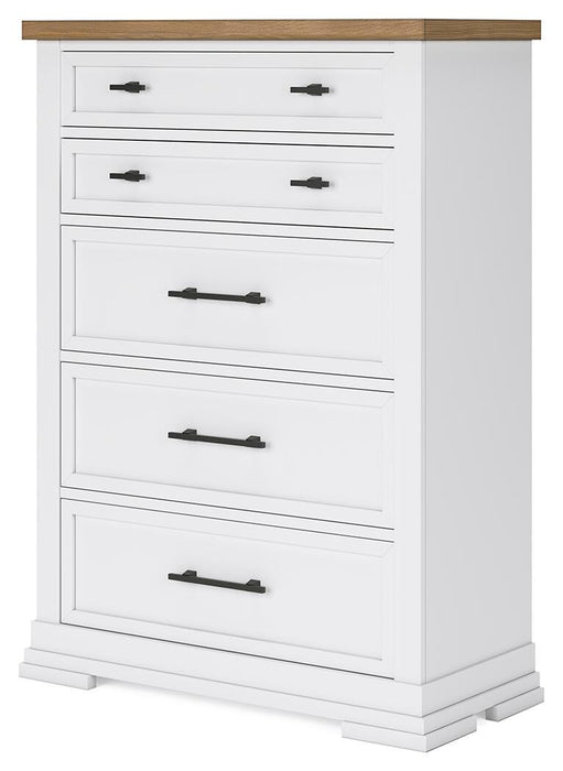 Ashbryn Queen Panel Storage Bed, Dresser, Mirror, Chest and Nightstand