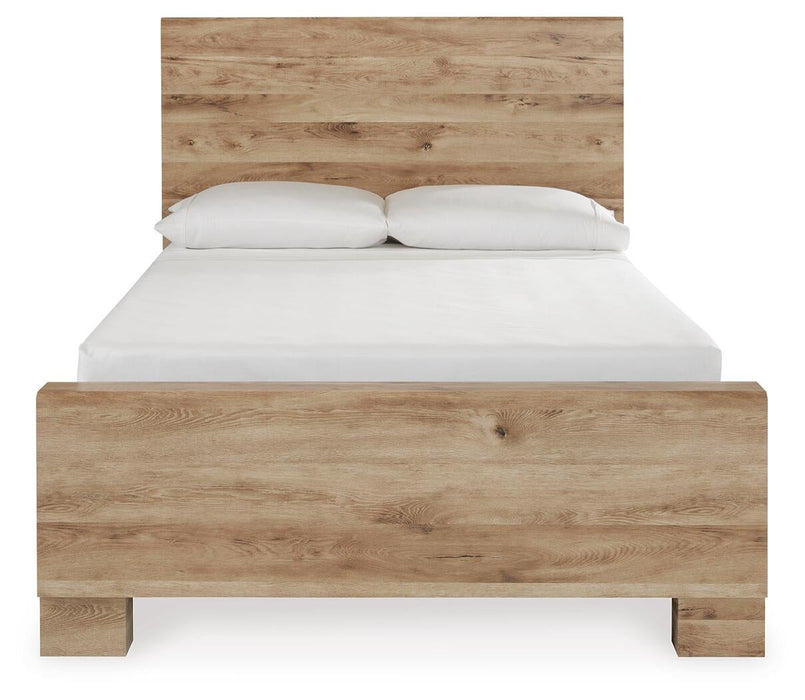 Hyanna Full Panel Bed with 1 Side Storage, Dresser, Mirror and Nightstand