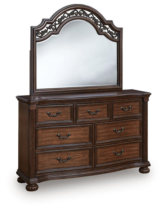 Lavinton California King Poster Bed, Dresser, Mirror, Chest and Nightstand