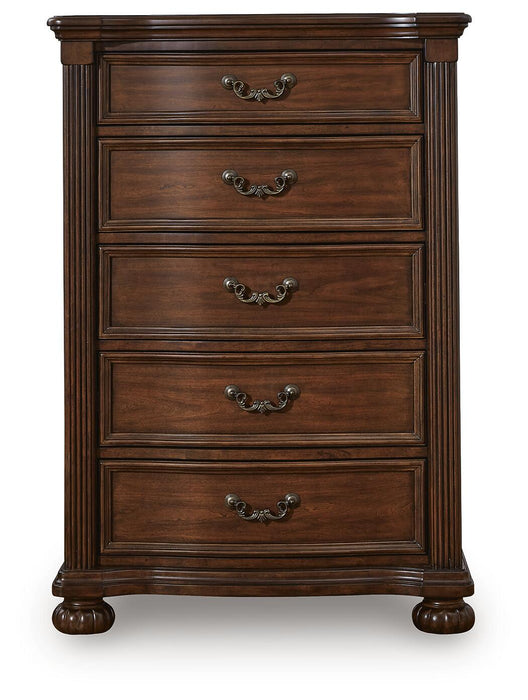Lavinton California King Poster Bed, Dresser, Mirror, Chest and Nightstand