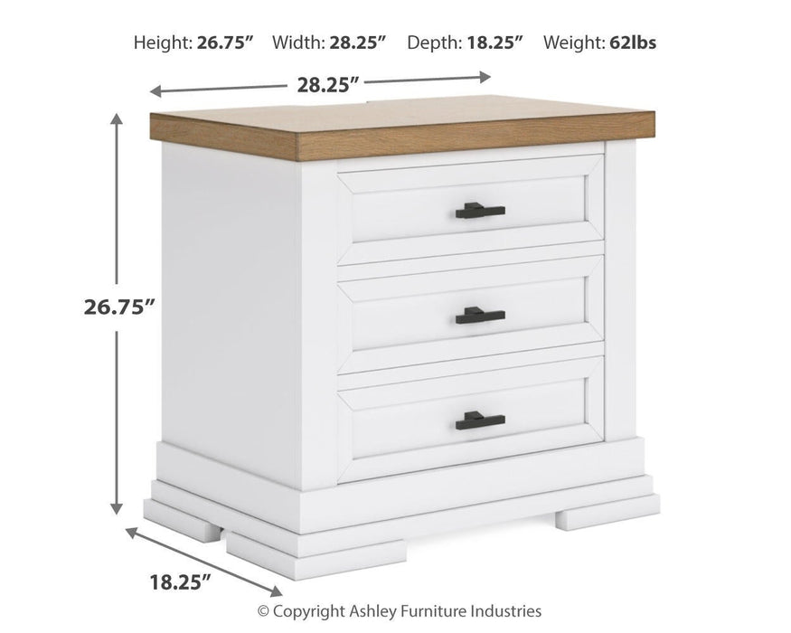 Ashbryn King Panel Storage Bed, Dresser, Mirror, Chest and Nightstand