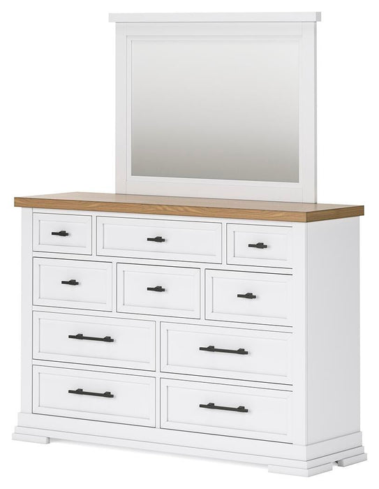 Ashbryn California King Panel Storage Bed, Dresser, Mirror and Nightstand