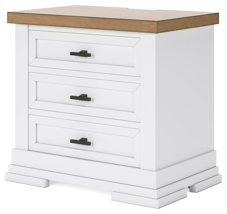 Ashbryn California King Panel Storage Bed, Dresser, Mirror and Nightstand