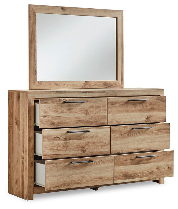 Hyanna King Panel Storage Bed, Dresser, Mirror and Nightstand