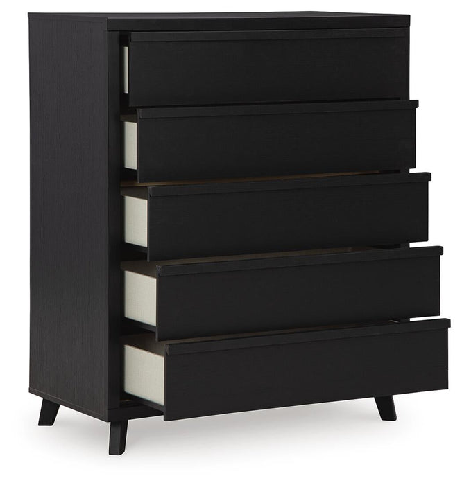 Danziar King Panel Bed, Dresser, Mirror, Chest and Nightstand