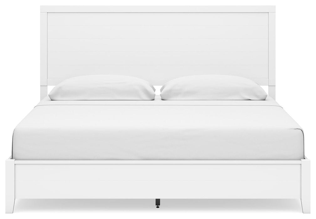 Binterglen King Panel Bed with Mirrored Dresser and Nightstand