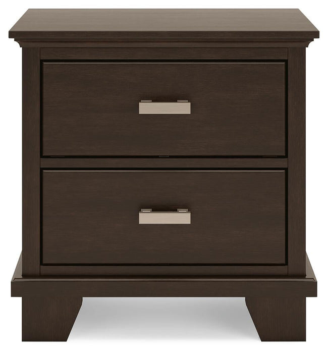 Covetown King Panel Bed with Mirrored Dresser and Nightstand